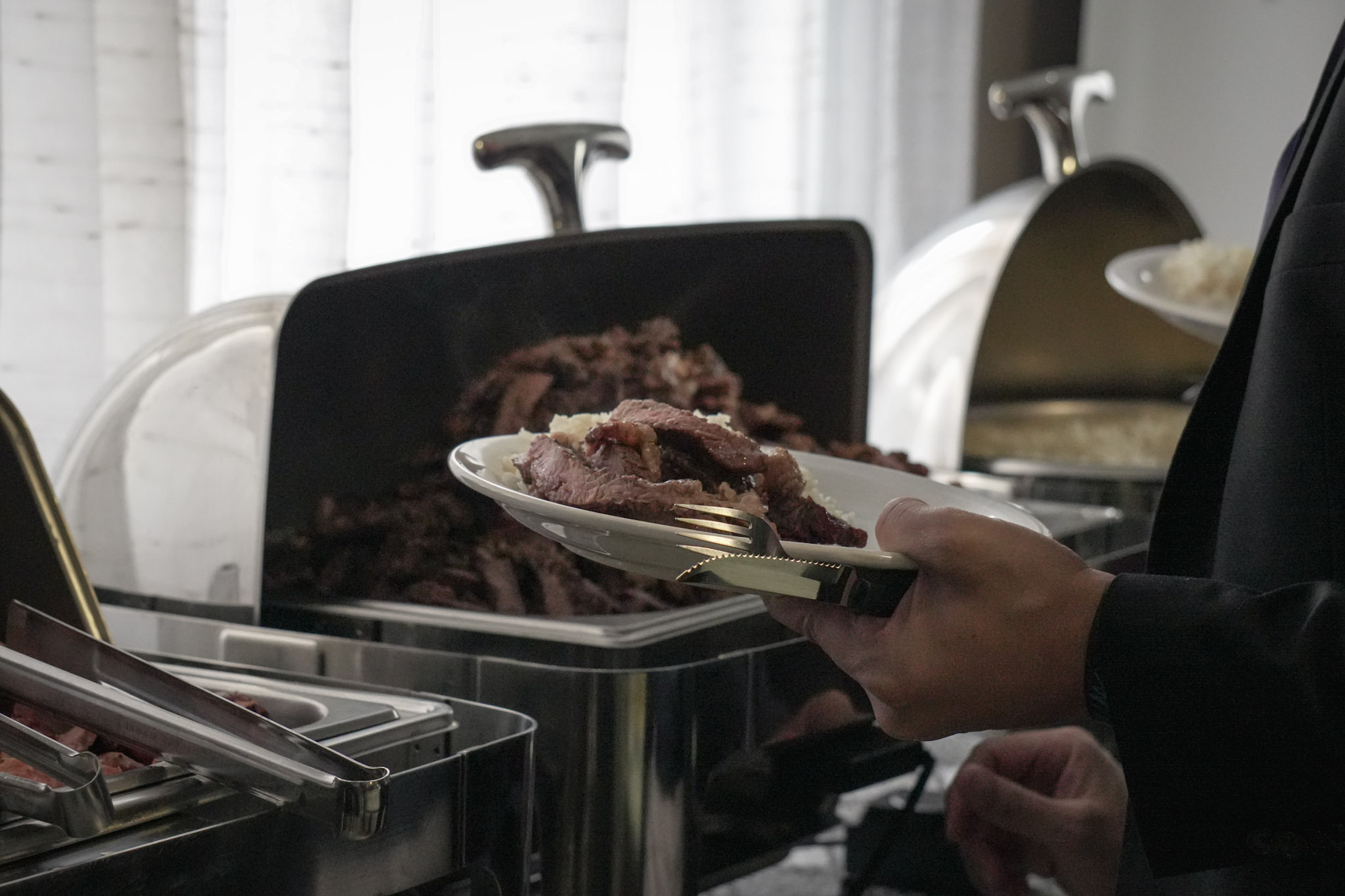 Churrasco servido durante o The Experience